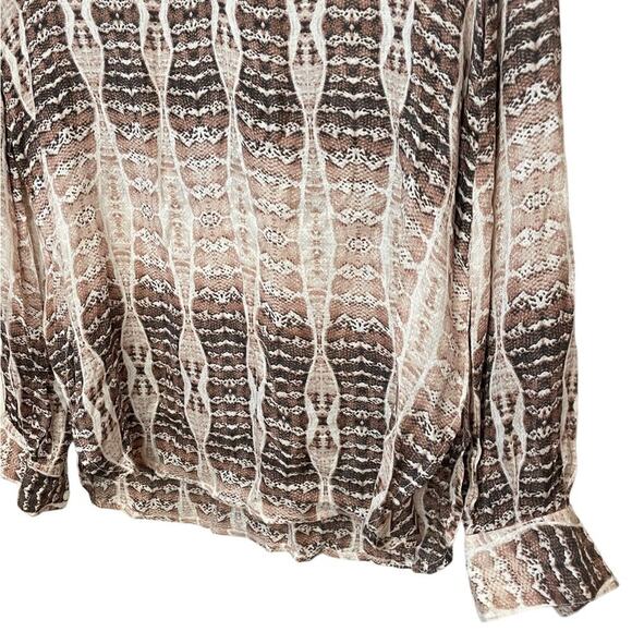 HAUTE HIPPIE Tribe Harper V-Neck Pullover Blouse Snakeskin Size Small EUC - Picture 4 of 11